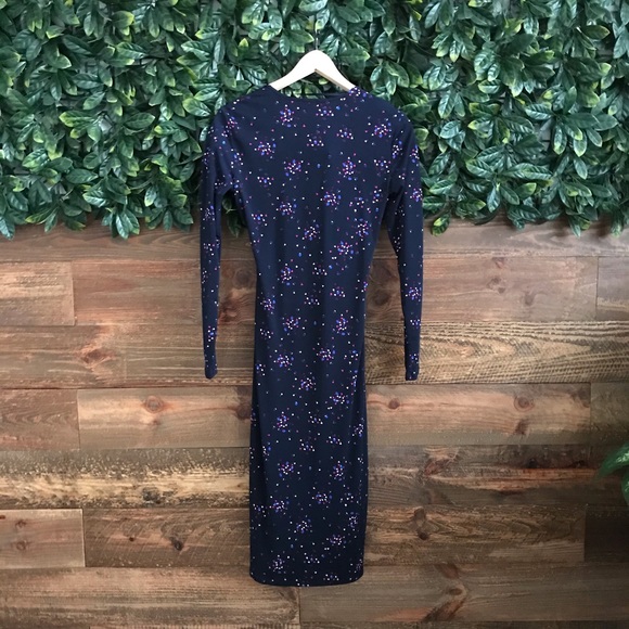 JoeFresh Long Sleeve Print Wrap Dress NWOT - Picture 5 of 8